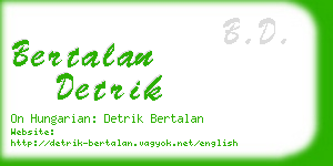 bertalan detrik business card